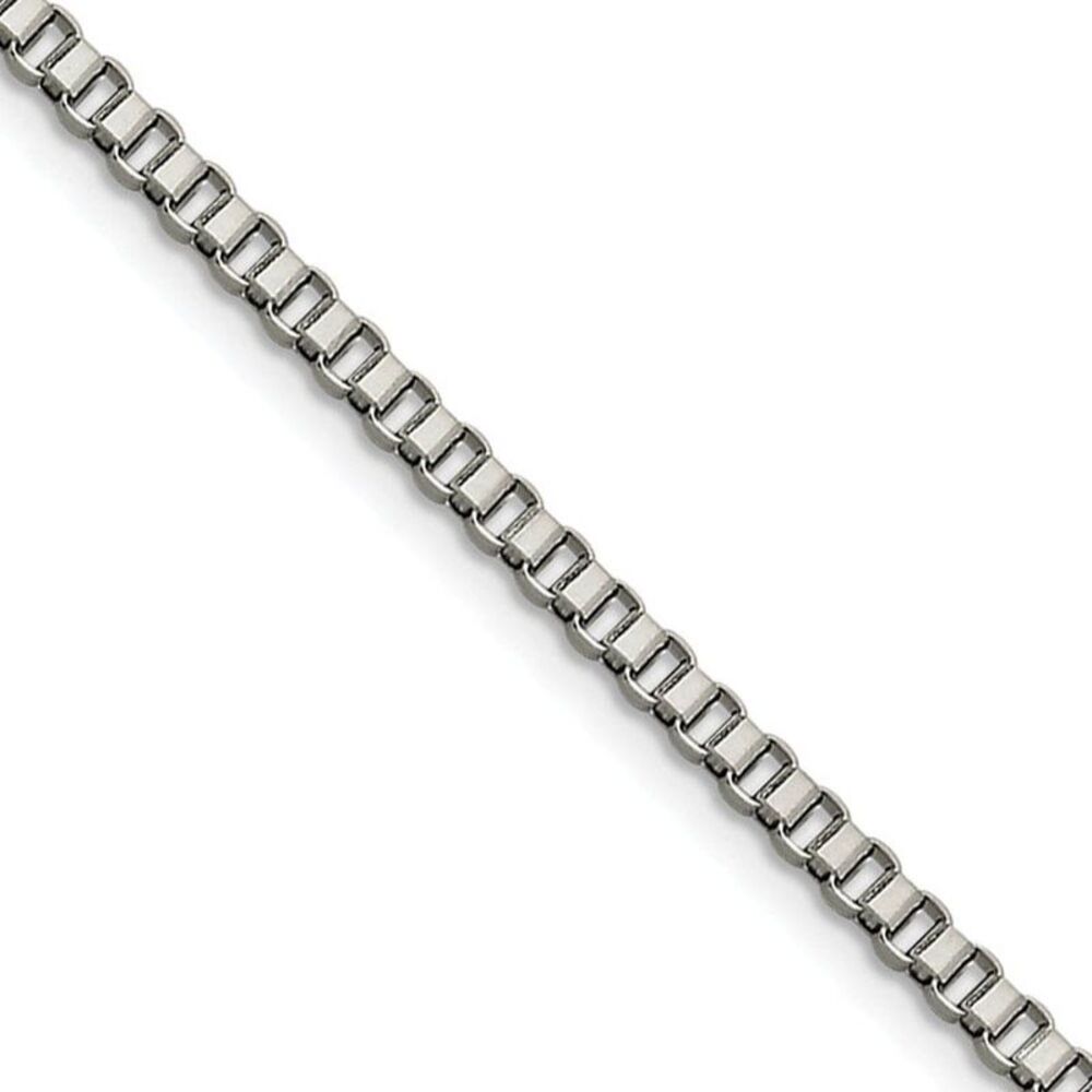 3.2mm Stainless Steel Box Chain Necklace, 24 Inch